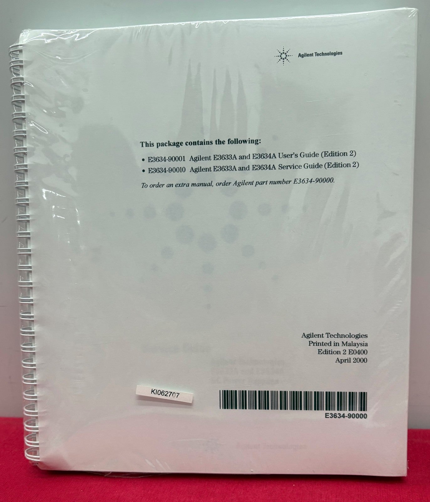 AGILENT USER & SERVICE GUIDE E3633A & E3634A DC POWER SUPPLY E3634-90000