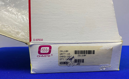 RÉSISTANCE OHMITE ® 20J10R 10 WATTS 10 OHMS - 1 PAQUET DE 23
