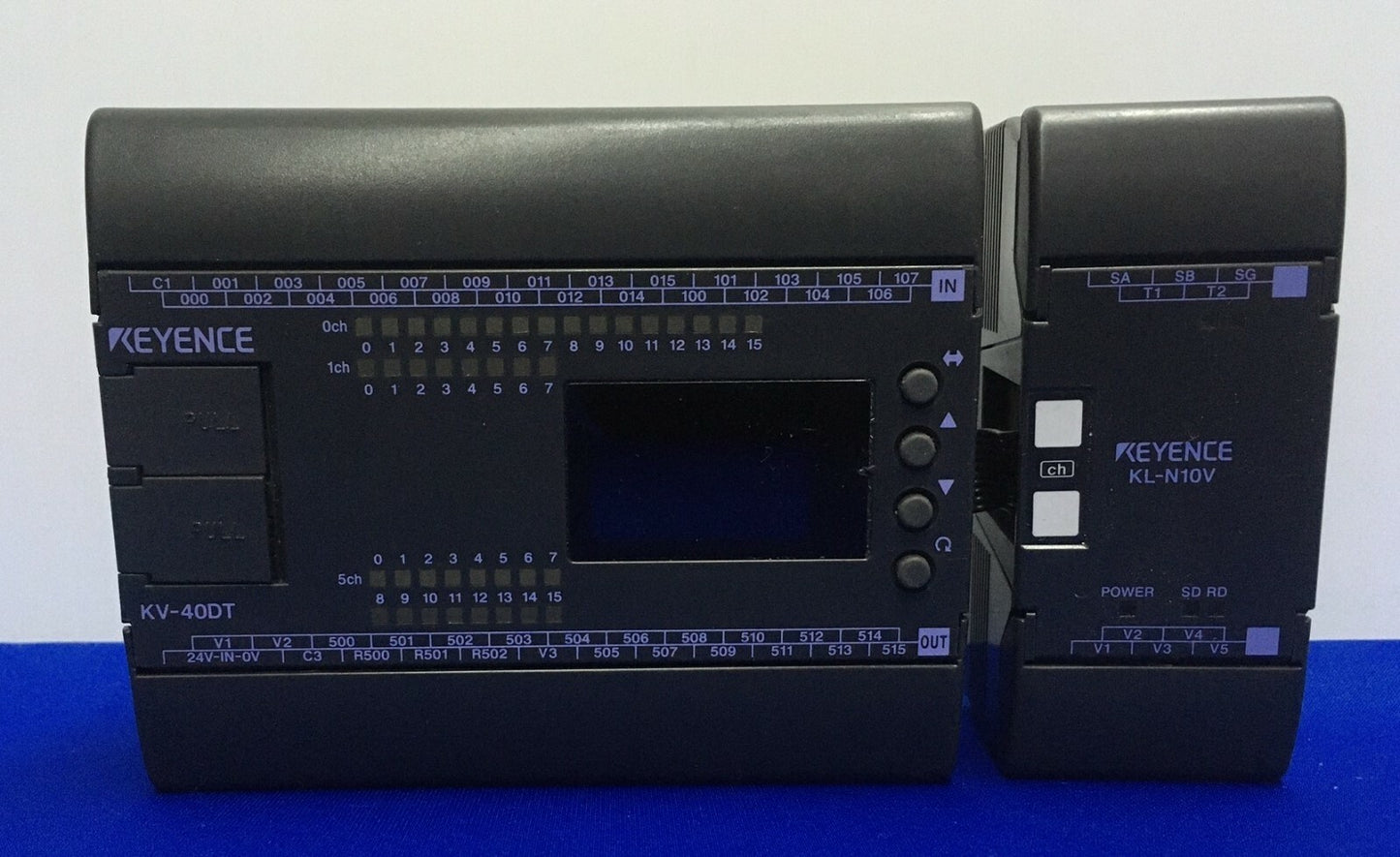 KEYENCE KV-40DT &amp; KL-N10V BASISEINHEIT &amp; KLEINER ERWEITERUNGS-KL-LINK-ADAPTER 