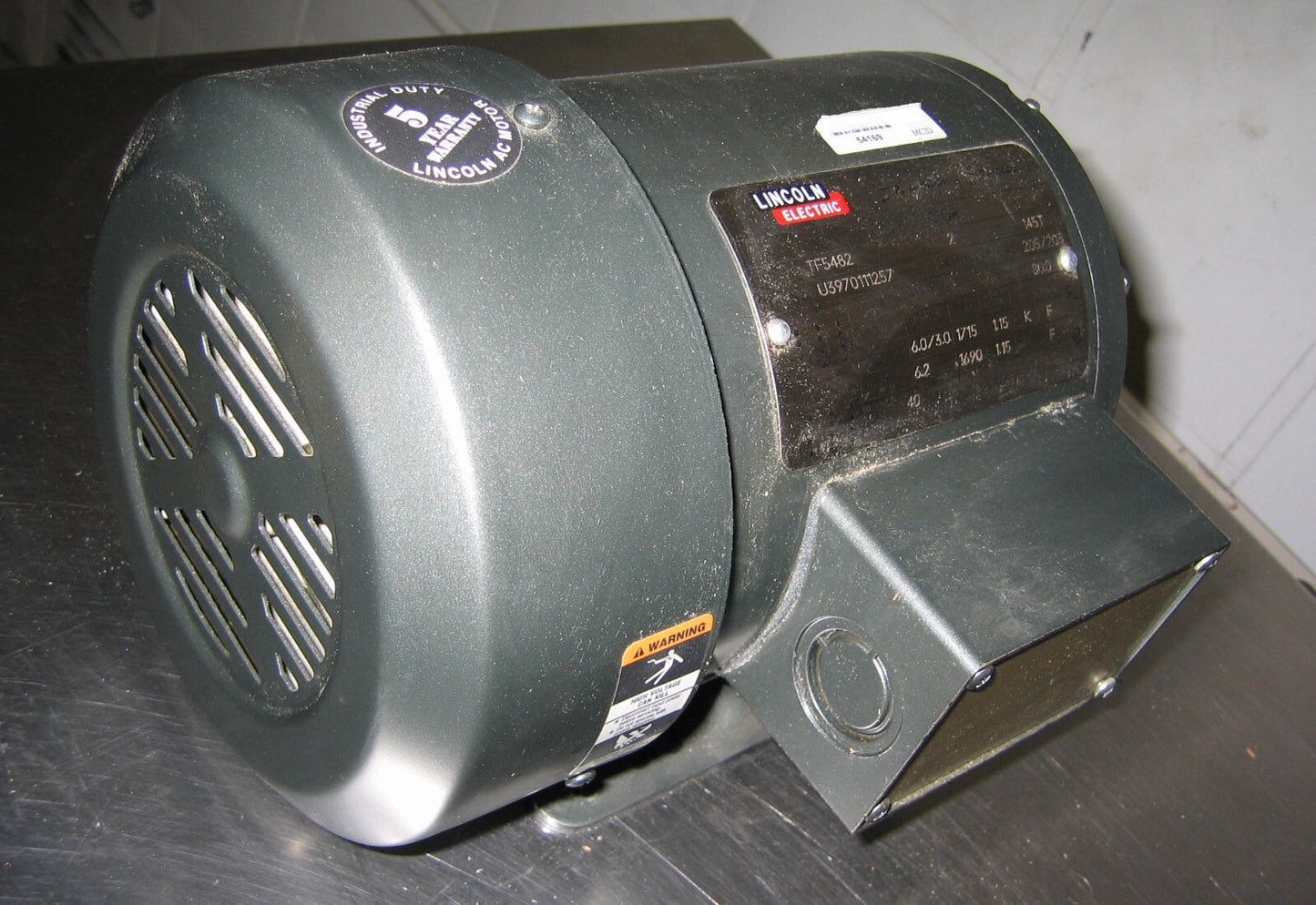 LINCOLN 3PH SIGNATURE SERIES TEFC C-FACE AC MOTOR TF5482 HP 2 - PARTS/REPAIR