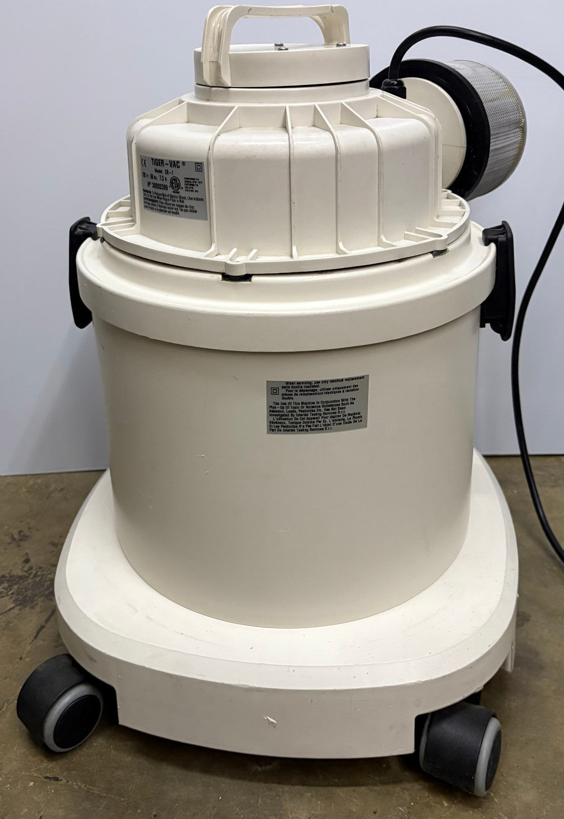 TIGER-VAC ®  CR-1 CLEANROOM VACUUM CLEANER ULPA FILTER 99.999% ON 0.12 MICRON
