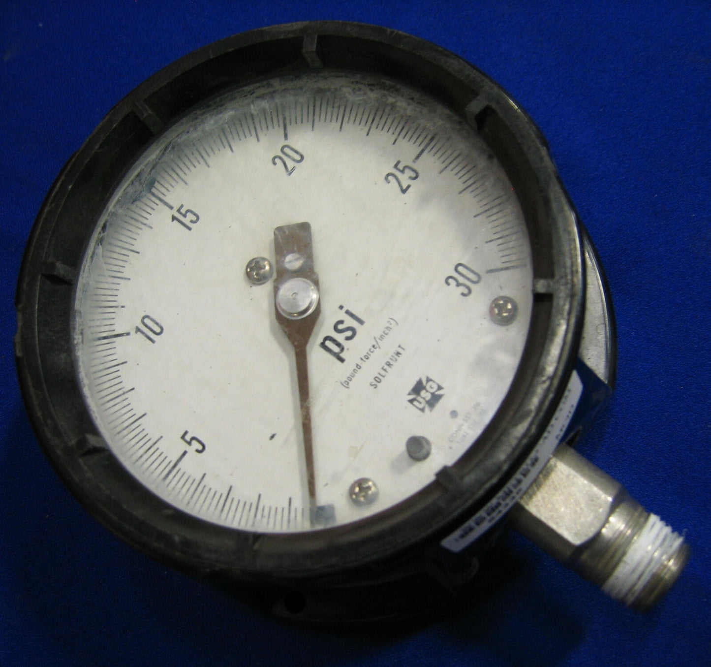 MANOMÈTRE USG SOLFRUNT MODÈLE 33002 0-30 PSI EN ACIER INOXYDABLE 316