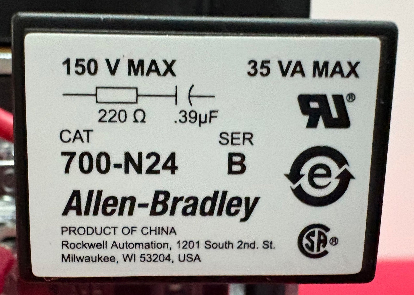 Allen Bradley AB 700S-DCPK1020DZ24 REV E / 700-N24 SER B DC RELAY