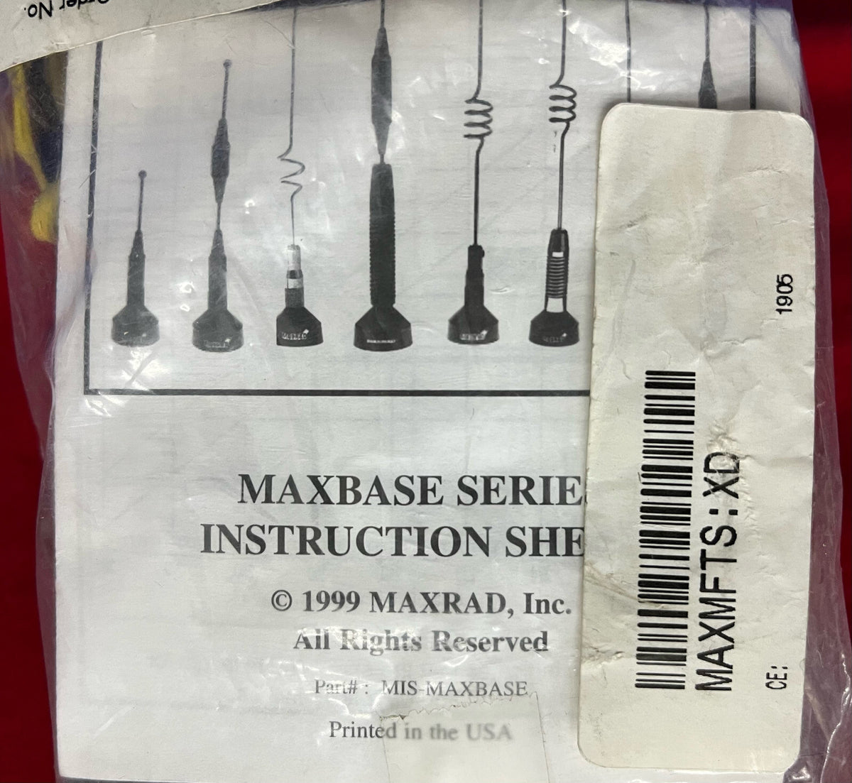 Maxrad MAXMFTS 200ワット ユニティゲイン フィールドチューナブル 1/4波長アンテナ