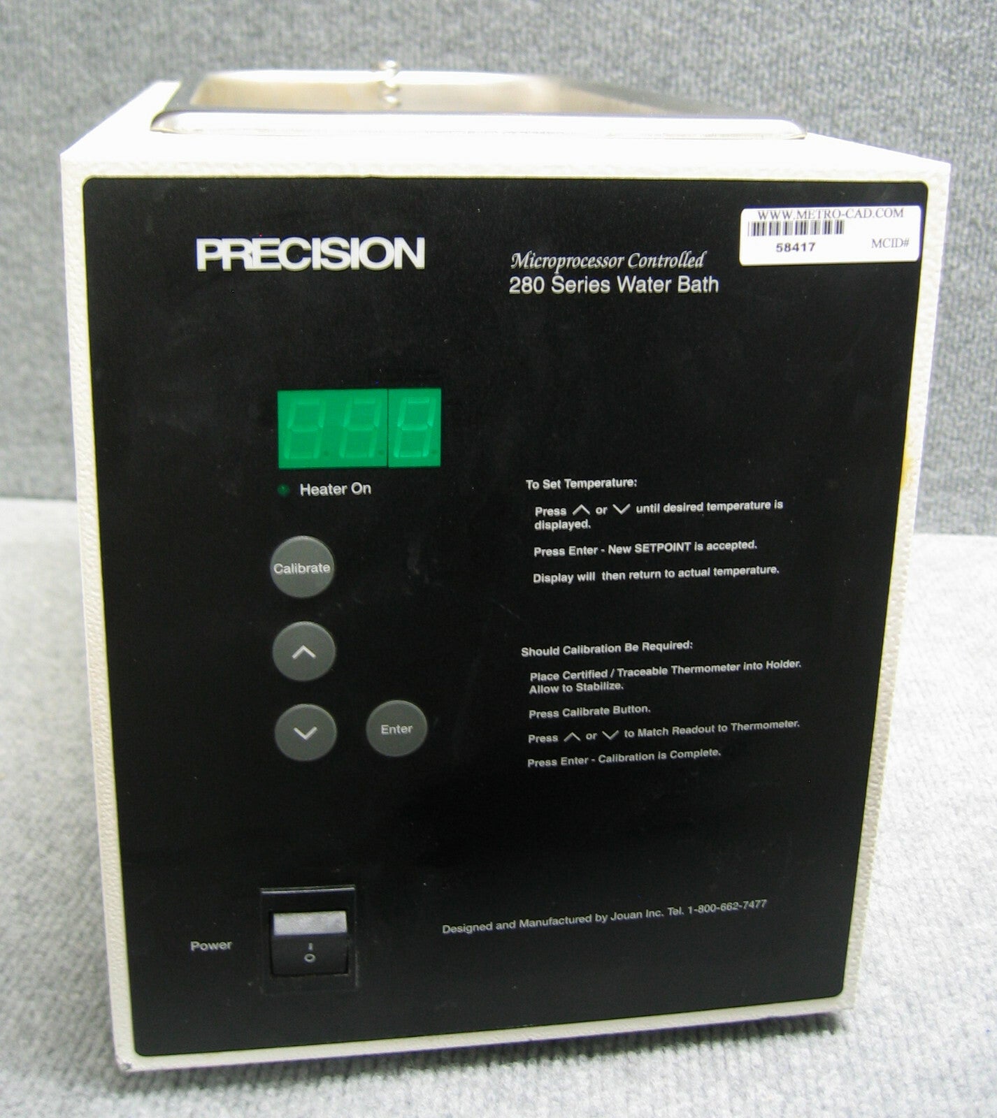 BAÑO DE AGUA CALENTADO PRECISION MDL 282 / CAT NO 51220048 SIN TAPA