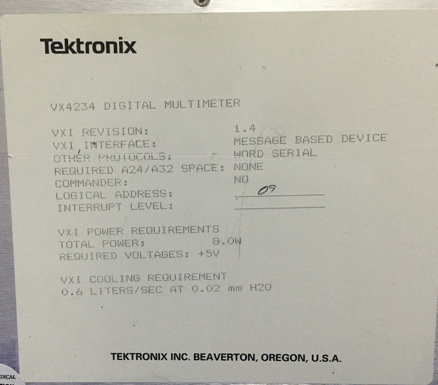 TEKTRONIX VX4234 VXI REVISIE DIGITALE MULTIMETERMODULE 
