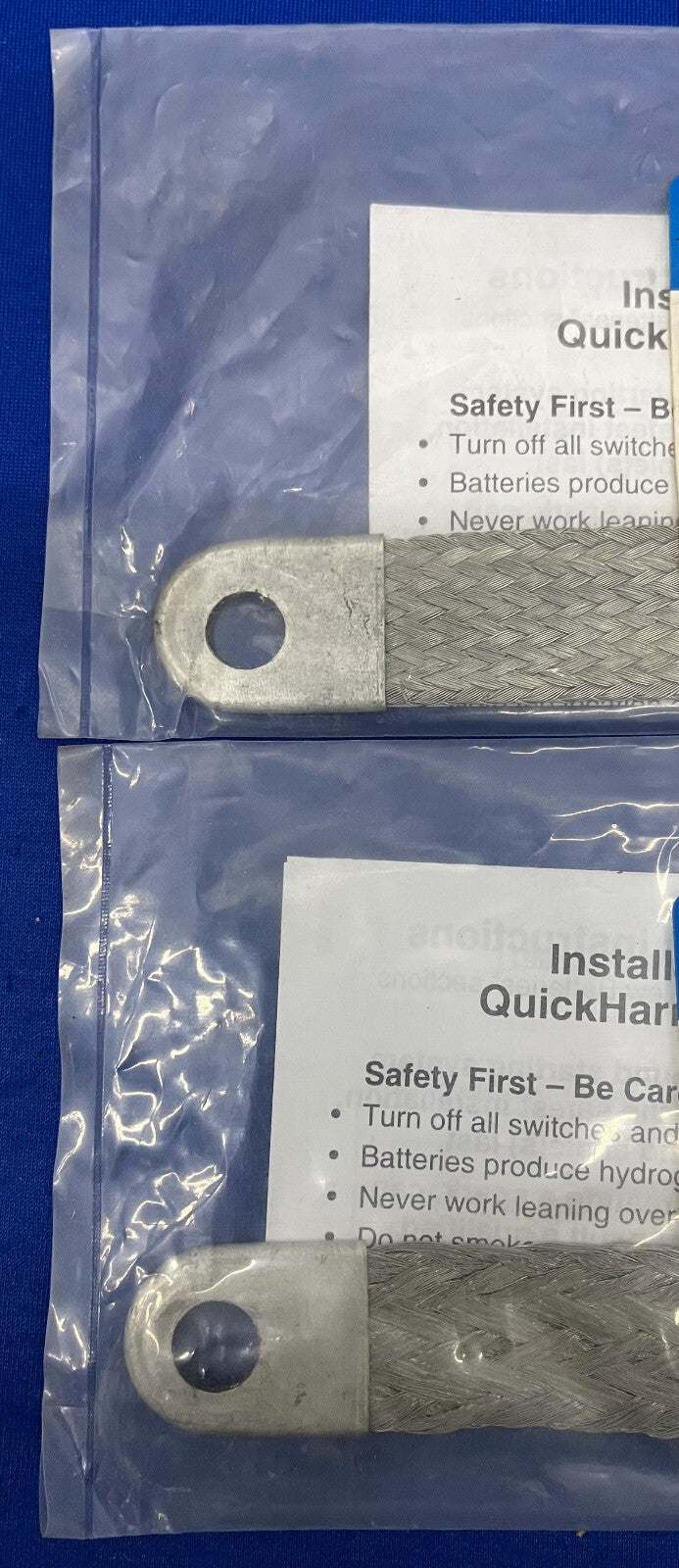 QUICK CABLE ®  4 GA BRAIDED GROUND STRAP 7403-001 LUG-TO -LUG 13” LONG - QTY 2