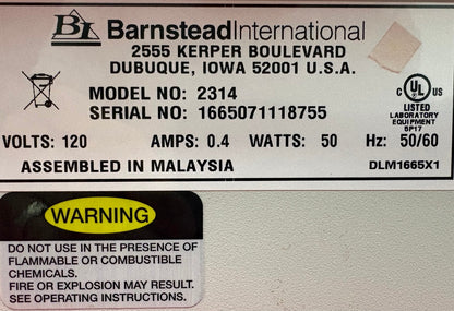 BARNSTEAD LAB-LINE 2314 VARIABLE SPEED MIXER TIMED LAB 12” PLATFORM ROTATOR
