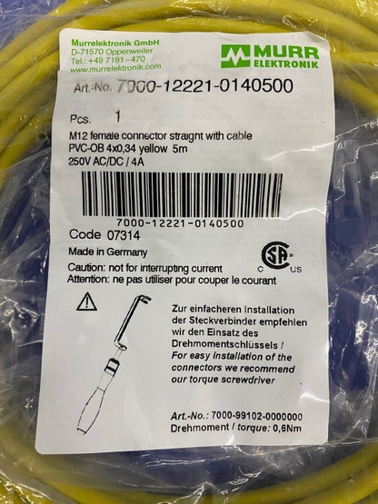 MURR ELEKTRONIK 7000-12221-0140500 M12-BUCHSE GERADE MIT KABEL PVC