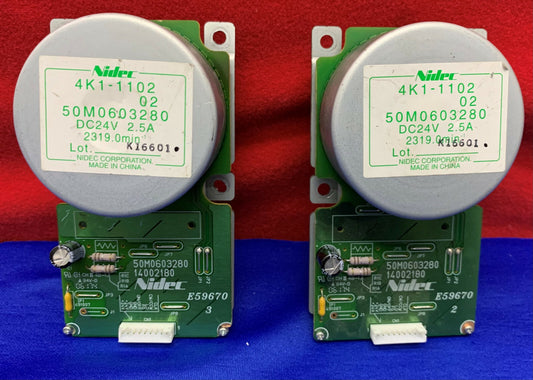 1 Lot Qty of 2 - NIDEC Motor 4K1-1102 50M0603280 DC24V 14002180