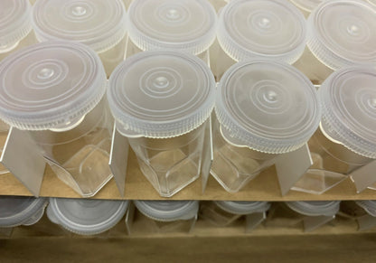 Flacons jetables VWR 14310-684 (transparents) avec bouchons à pression (naturels) 