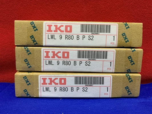 1 Lot Hoeveelheid van 3 - IKO Nippon Thomson Lineaire Geleiderail. LWL 9 R80 BP S2 