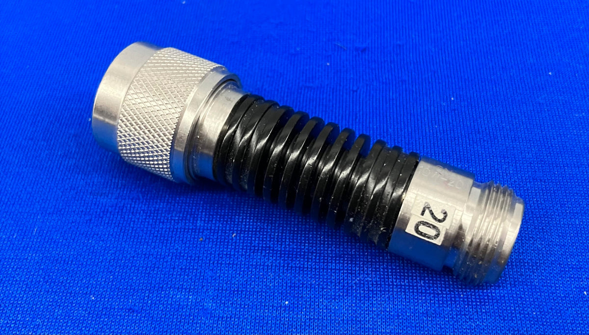 FAIRVIEW MICROWAVE SA6N10W-20 FXD ATTN PLUG-JACK TYPE N 1.2