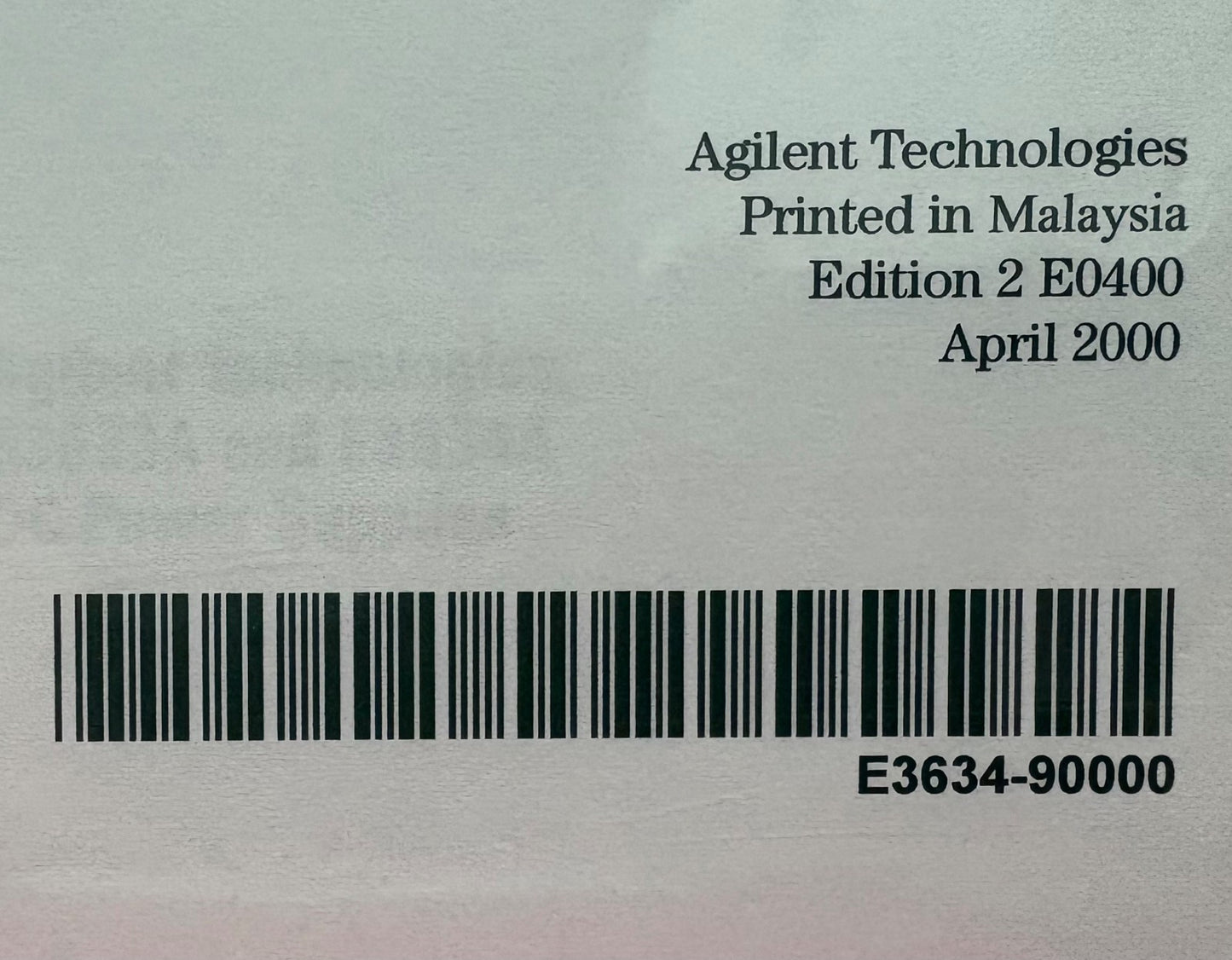 AGILENT USER & SERVICE GUIDE E3633A & E3634A DC POWER SUPPLY E3634-90000