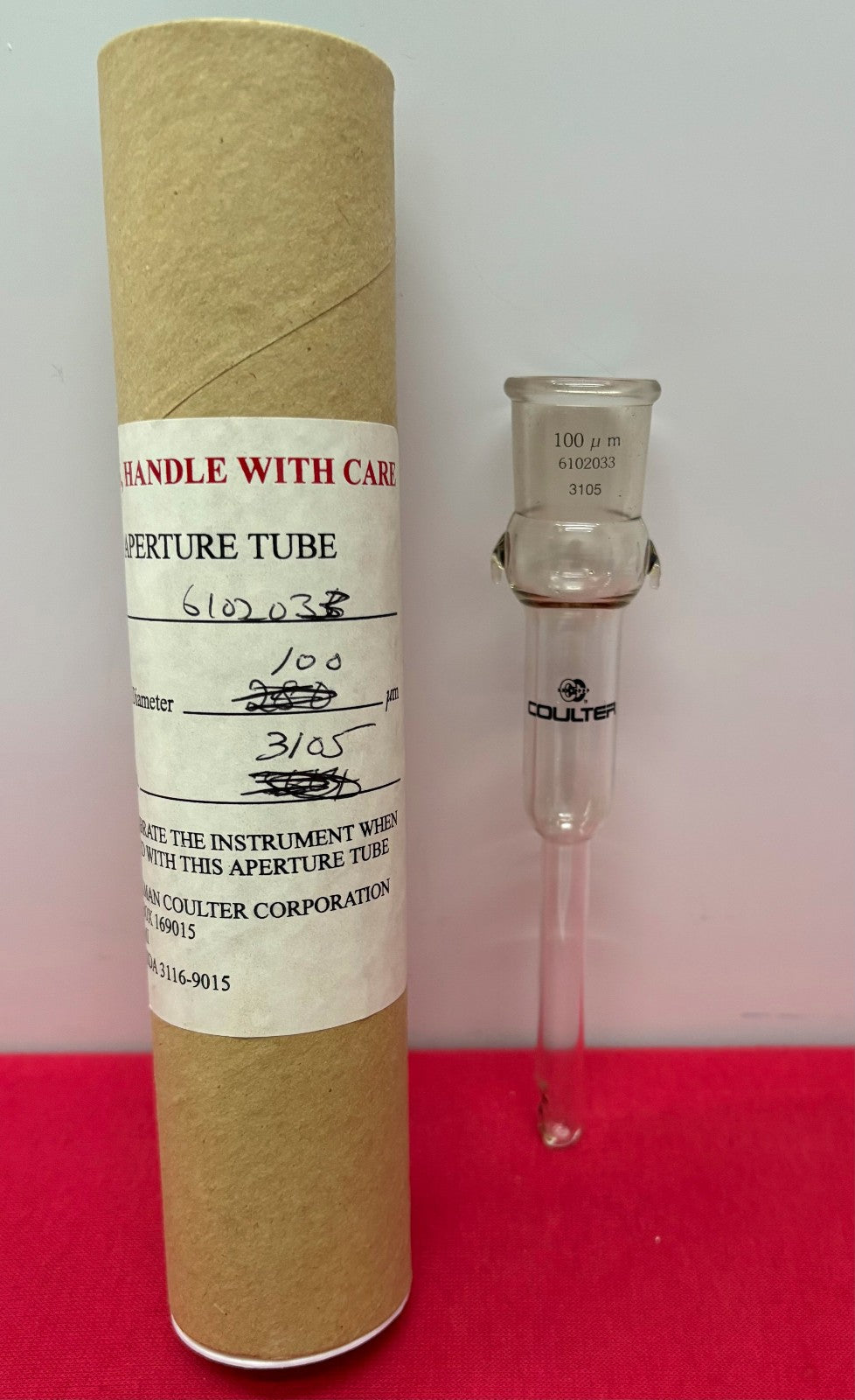 BECKMAN COULTER COUNTER APERTURE ORIFICE TUBE DIAMETER 100 u m PART NO. 6102033