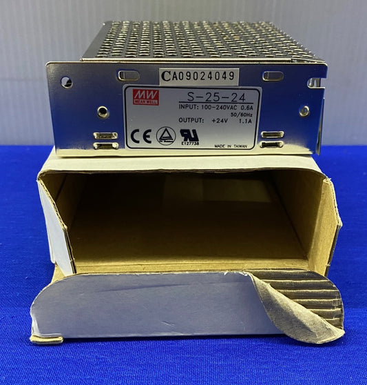 MW / MEAN WELL S-25-24 INPUT:100-240VAC 0.6A 50/60HZ / OUTPUT:+24V 1.1A