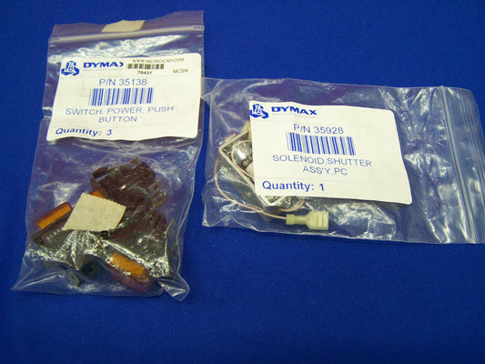INTERRUPTOR DYMAX 35138 (1 PAQUETE CANTIDAD 3) Y SOLENOIDE 35928 (1 PAQUETE CANTIDAD 1)