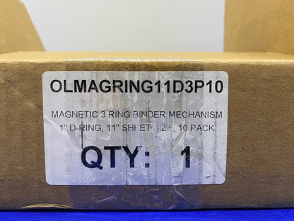 OLMAGRING11D3P10 MAGNETIC 3 RING BINDER MECHANISM 1-10 PK W/ 1 PK PROTECTORS