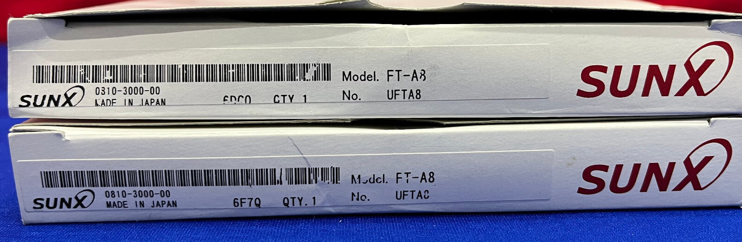 1 LOT DE 2 CAPTEURS À FIBRE OPTIQUE SUNX FT-A8 UFTA8
