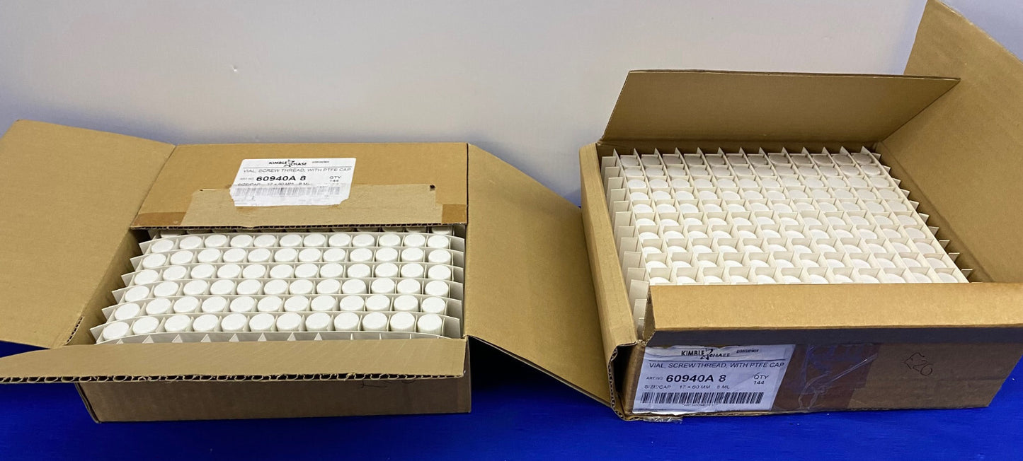 KIMBLE CHASE 60940A 8 / 60940A-8 FLACONSCHROEFDRAAD MET PTFE-DOP - 2 VERPAKKINGEN VAN 144EA 