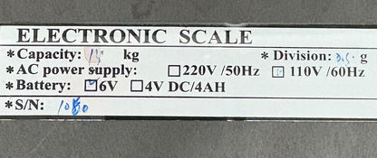 QTECH ELECTRONIC DIGITAL COUNTING SCALE G-30 (30lbs 13.6kg) 110V / 60Hz