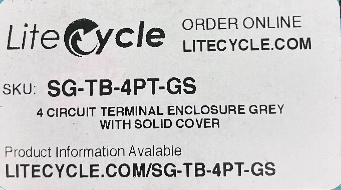 4 CIRCUIT TERMINAL ENCLOSURE GREY WITH SOLID COVER, SG-TB-4PT-GS, LOT OF 3