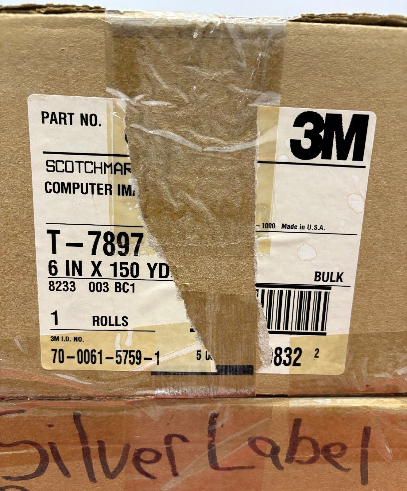 3M 7887 SILVER LABEL COMPUTER-IMPRINTABLE POLYESTER LABLE TAPE ROLL - 2 BOXES
