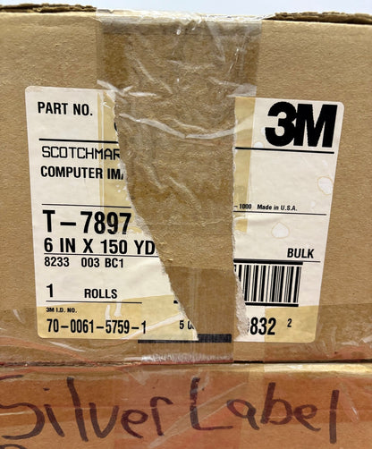 3M 7887 SILVER LABEL COMPUTER-IMPRINTABLE POLYESTER LABLE TAPE ROLL - 2 BOXES