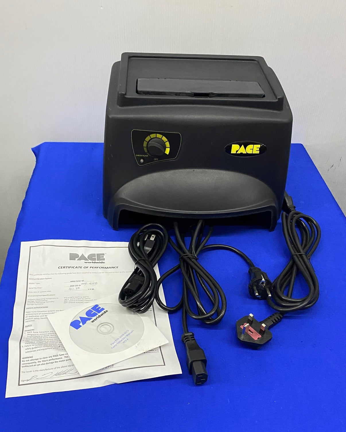 PACE AE50 PN 7008-0321 BENCHTOP FUME EXTRACTOR WITH 8886-0055-P1 ARM OPTION