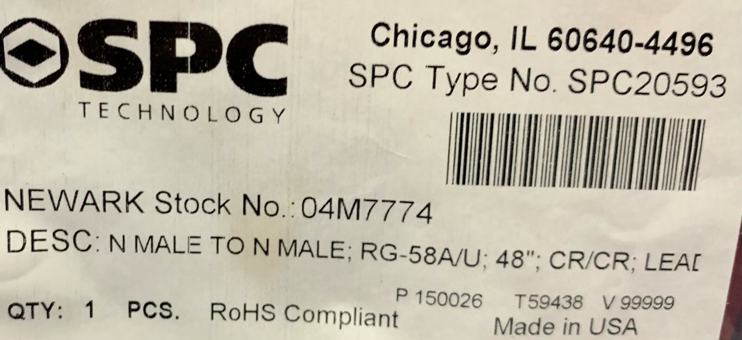 5 個ロット - SPC テクノロジー (Amphernol 類似品) SPC20593 RG58 RG-58A/UN