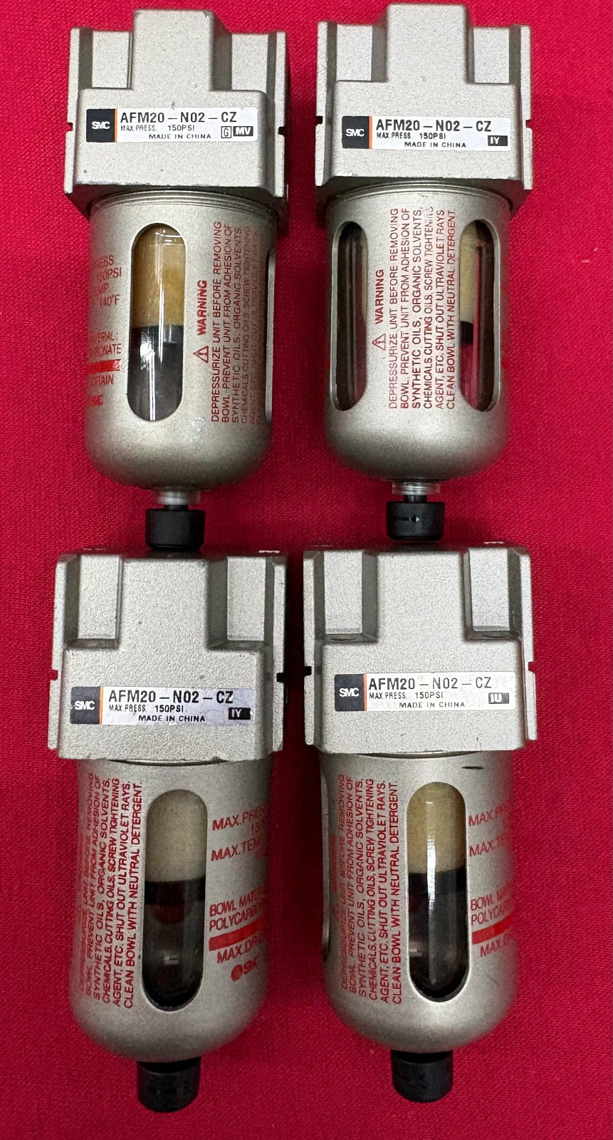 SMC AFM20-N02-CZ MODULAR PNEUMATIC MIST SEPARATOR 150PSI MAX - QTY 4