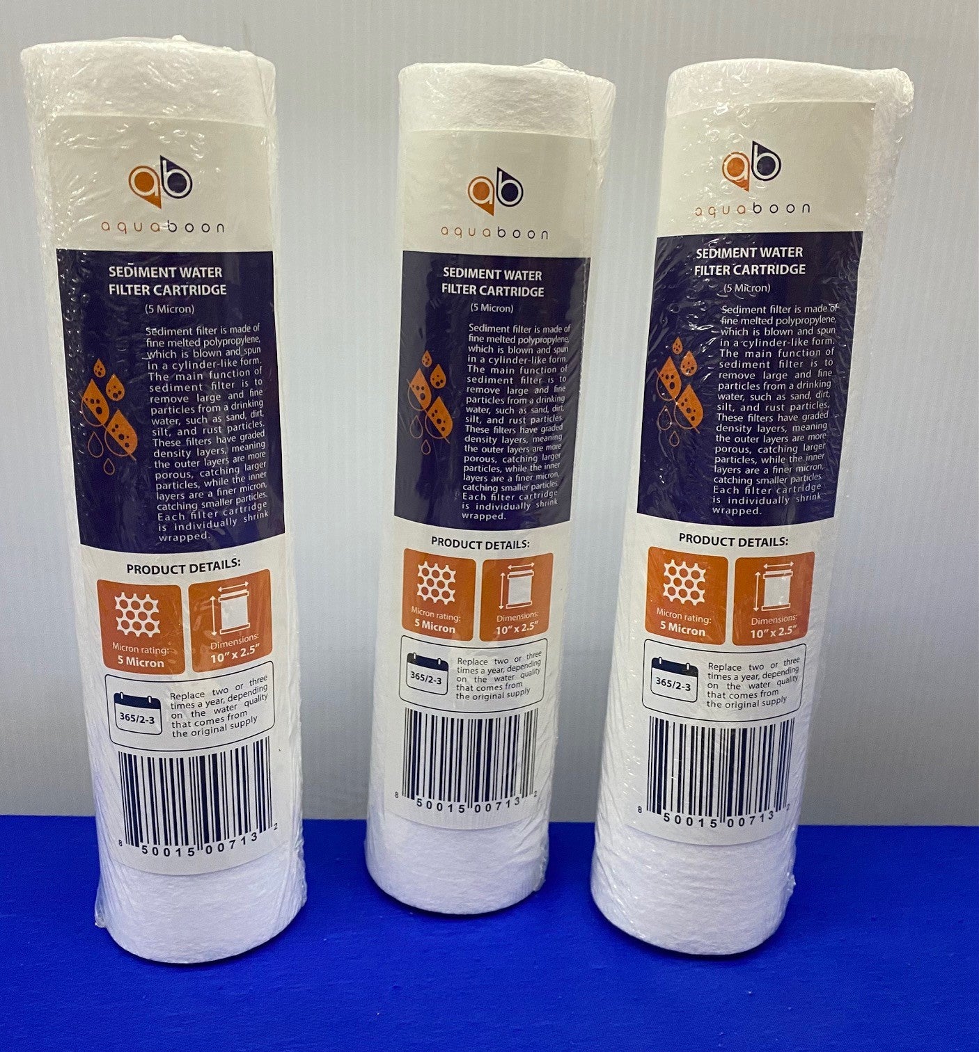 AQUABOON X001441P1F 5MIC 5-MICRO…ER FILTER CARTRIDGE -QTY OF 3 FILTER CARTRIDGES
