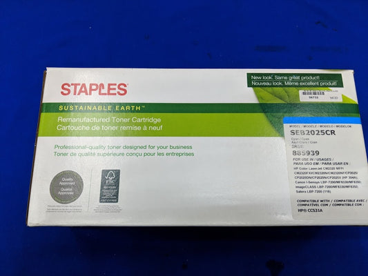 Staples Sustainable Earth Remanufactured cyaan tonercartridge (model SEB2025CR)