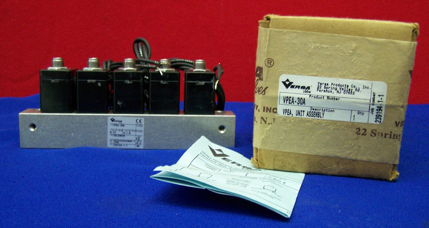VERSA VPEA-30A VPEA UNIT MANIFOLD MONTAGE 12VDC SOLENOÏDE KLEP BLOK 0-15 PSIG