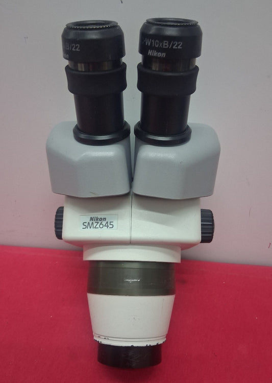 NIKON SMZ645 8-50X BINOCULAR STEREO ZOOM MICROSCOPE HEAD WITH 10X EYEPIECES