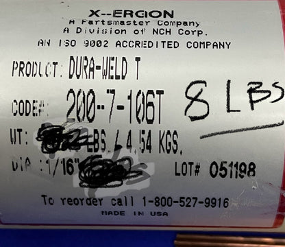 X-ERGON DURA-WELD T ™ 106-T / 200-7-106T BARRA DI SALDATURA - QTY 269 BARRE 