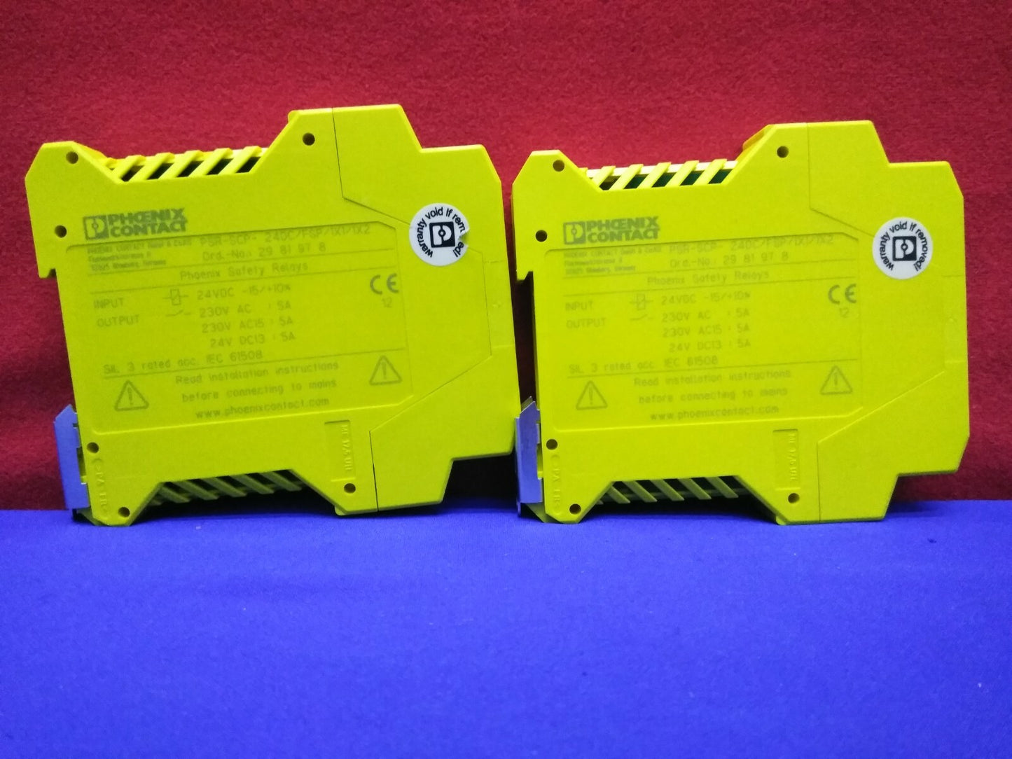 QTY 2 - RELÈ DI SICUREZZA PHOENIX CONTACT PSR-SCP-24DC/FSP/1X1/1X2