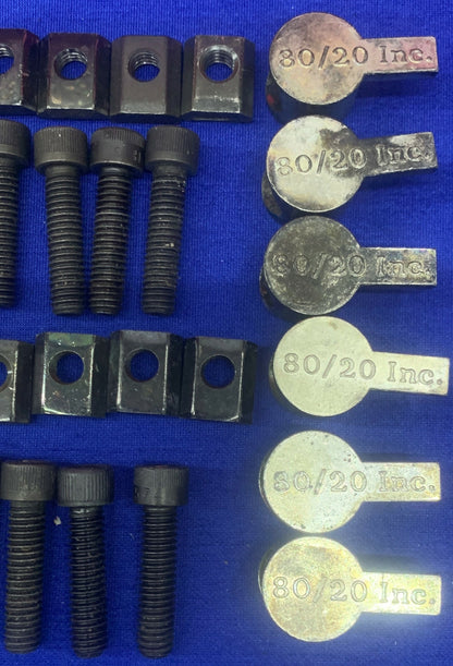 Qtà 12 - Gruppo di fissaggio di ancoraggio standard 80/20 (dado a T, camma e vite a testa cilindrica)