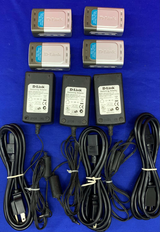 Lotto di 4 adattatori D-Link Power Over Ethernet DWL-P200 (solo 3 adattatori di alimentazione da 48 V)