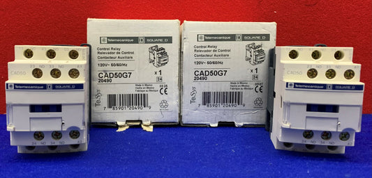 Lot von 2 Schneider Square D Telemecanique CAD50G7 Steuerrelais