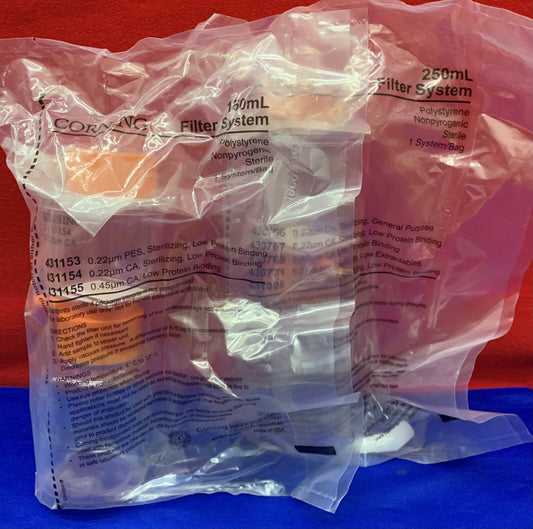 LOT DE 9 BOÎTES MIXTES CORNING SYSTÈME DE FILTRE/RANGEMENT SOUS VIDE JETABLE 430767 431154