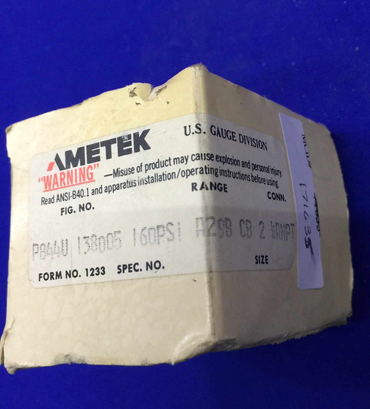 AMETEK US ゲージ部門 P844U 138005 圧力ゲージ サイズ 2" 160 PSI
