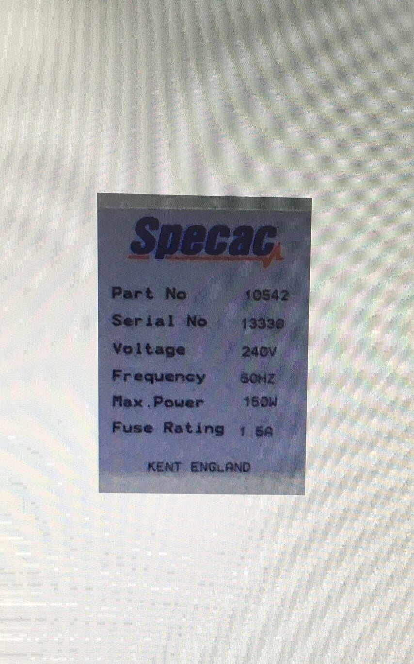 SPECAC 10542 BEHEIZTER GOLDEN GATE-REGLER 240 V 50 HZ 150 W