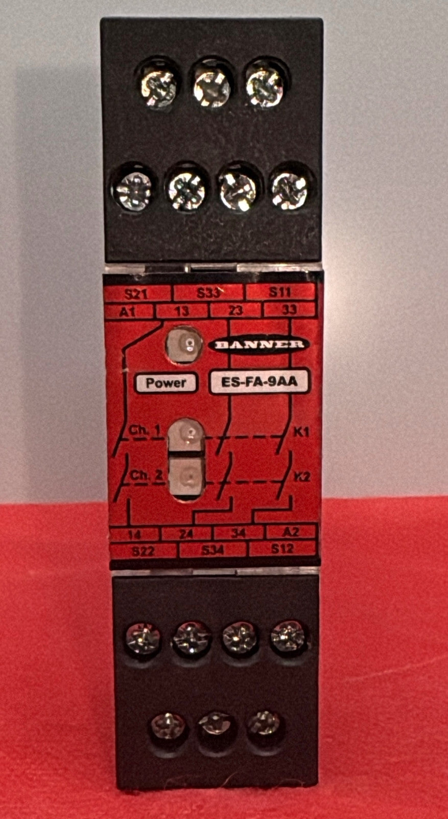 BANNER ES-FA-9AA SAFETY RELAY MODULE FOR E-STOP 24VAC/DC