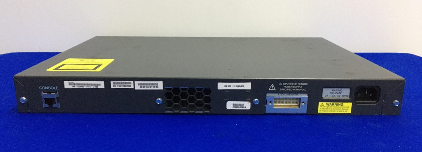 CISCO SYSTEMS CATALYST 2960G SERIES POWER CORD INCLUDED