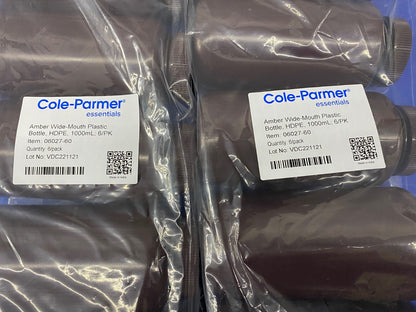 COLE-PARMER® 06027-60 広口プラスチックボトル 1000ml 数量 2 パック 6 本入り