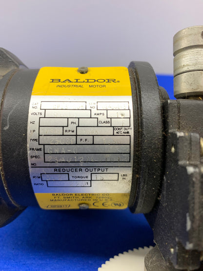 MOTORE AD ANGOLO RETTO BALDOR GP23005, 23A012/001G1, 8,2 RPM, COPPIA 15 LBS, 10 A, 90 V CC