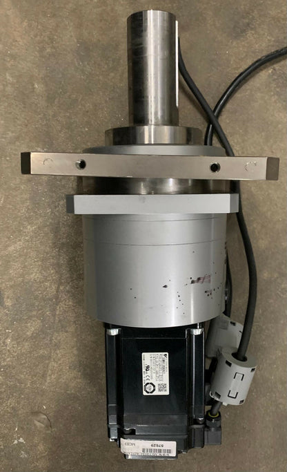 YASKAWA AC SERVO MOTOR SGMAV-08ADA21 W/ SHIMPO NIDEC REDUCER VRGS-33D120-750