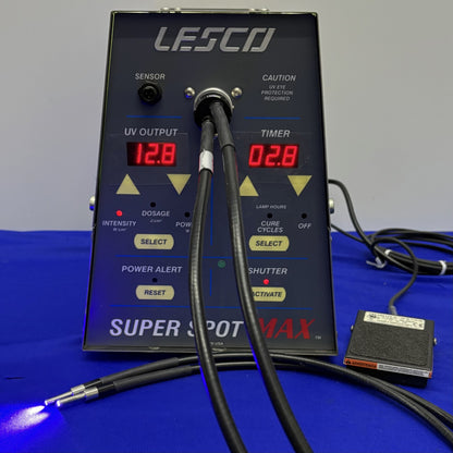 LESCO SUPER SPOT MAX HP VSM3001 SYSTÈME DE DURCISSEMENT UV AVEC INTERRUPTEUR À PIED ET GUIDE DE LUMIÈRE 