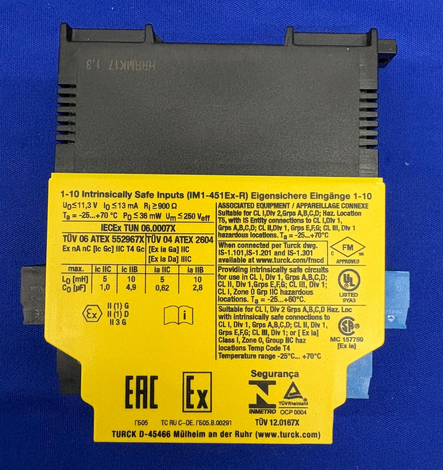 AMPLIFICATORE DI COMMUTAZIONE ISOLANTE TURCK IM1-451Ex-R INDICATORE LED A 4 CANALI 